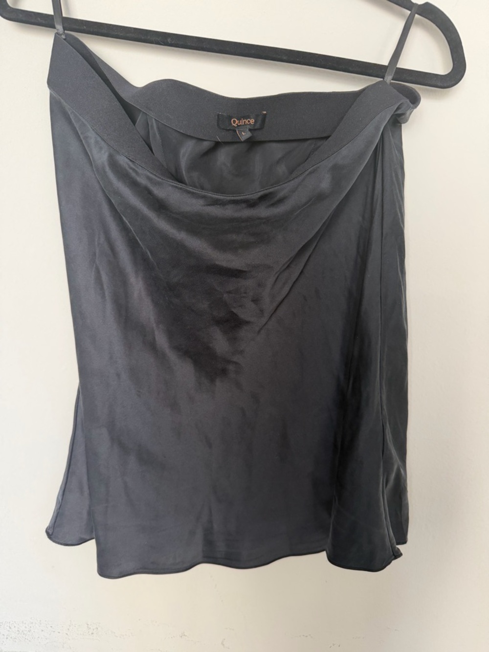 Quince Black Silk Skirt